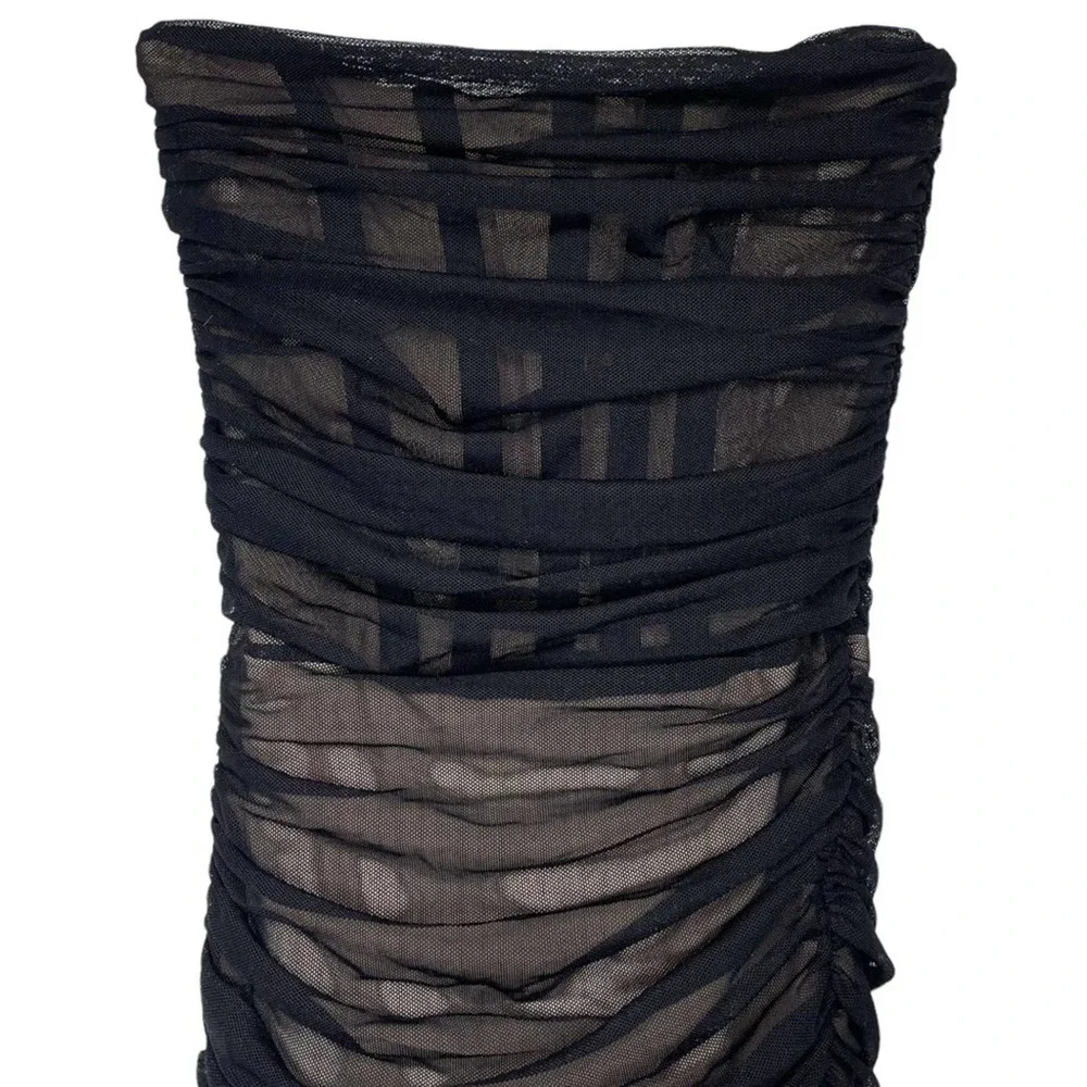 Nookie NWT Black Nude Mesh Strapless Eden Gown - XS - Picture 4 of 12